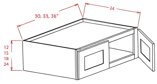 White Shaker - Open Frame Wall Cabinets-Single Door