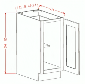 White Shaker - Single Full Height Door Bases