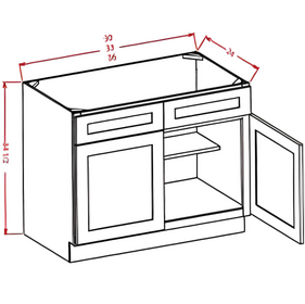 White Shaker - Sink Bases Kitchen Cabinet