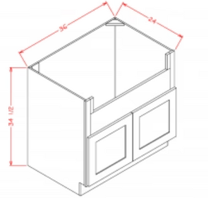 White Shaker - Farm Sink Bases SW-FSB36