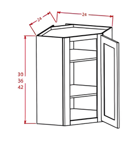 White Shaker - Open Frame Diagonal Corner Wall Cabinets