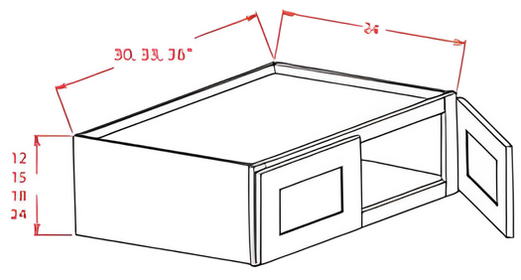 White Shaker - Refrigerator Wall Cabinets - 36