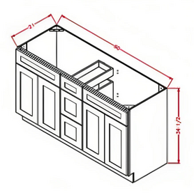 White Shaker Vanity Double Sink Base Cabinet - Elegance and Spaciousness for Your Bathroom