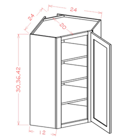 White Shaker - Diagonal Corner Wall Cabinets