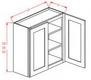 White Shaker - Open Frame Wall Cabinets-Double Door