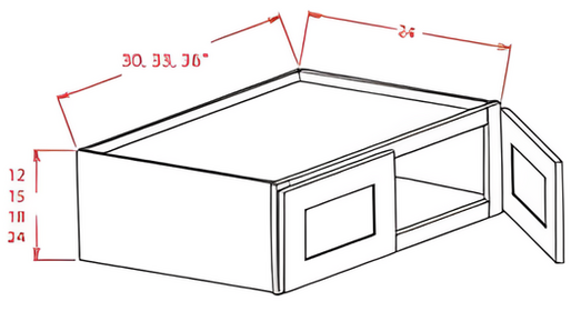 White Shaker - Refrigerator Wall Cabinets - 30