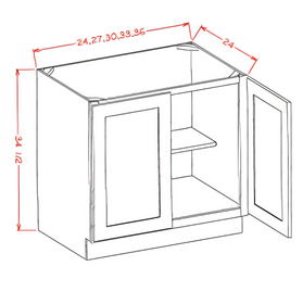 White Shaker - Double Full Height Door Bases