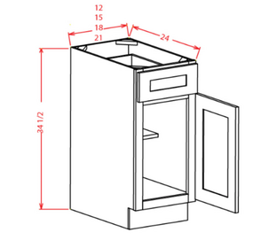 Shaker White - Single Door Single Drawer Bases