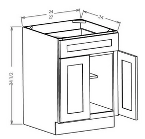 Shaker White - Double Door Single Drawer Bases