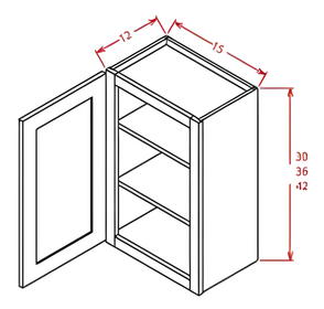 White Shaker - Open Frame Wall Cabinets-Single Door